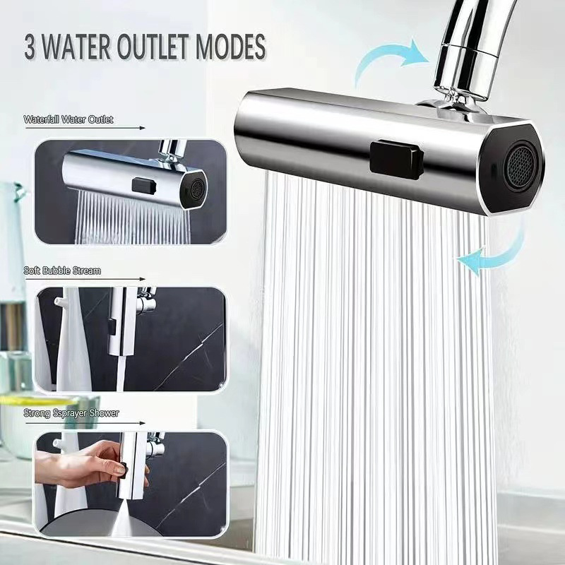 Home Bathroom Taps - ใหม่ 3 โหมดก๊อกน้ําห้องครัว Universal Rotation Multifunction