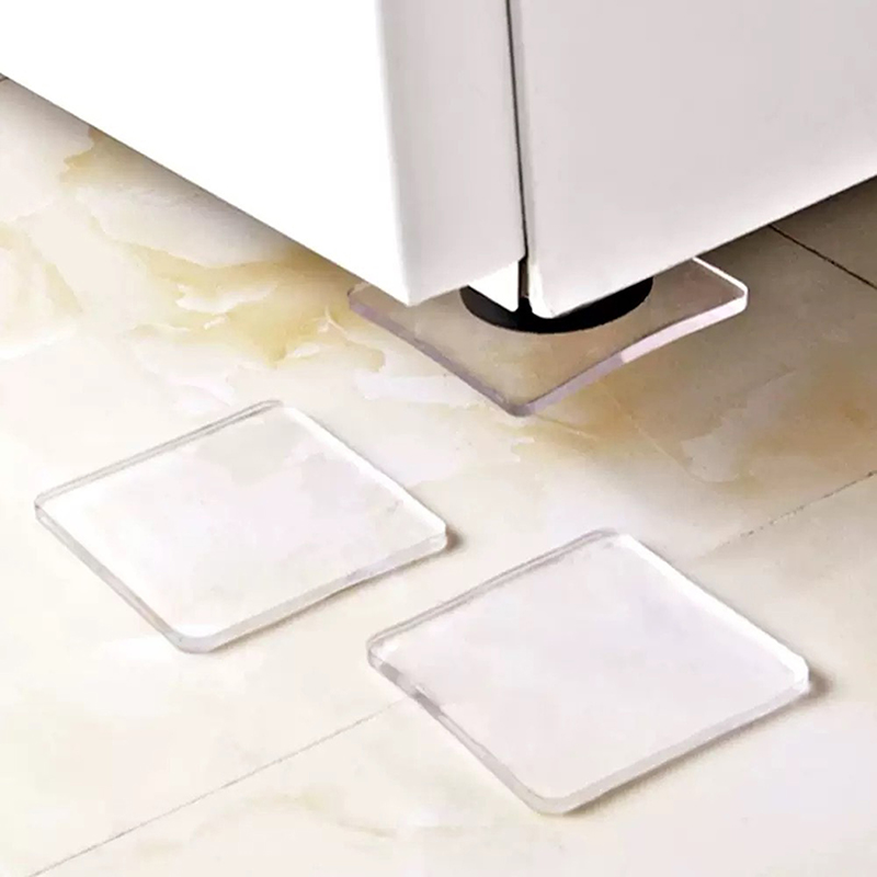 Jet Home Bathroom Mats - แผ่นรองกันสั่นสะเทือน 4/12 ชิ้น แผ่นซิลิโคนกันลื่นสำหรับเครื่องซักผ้า แผ่นรองอเนกประสงค์แบบใส สำหรับใช้ในบ้าน