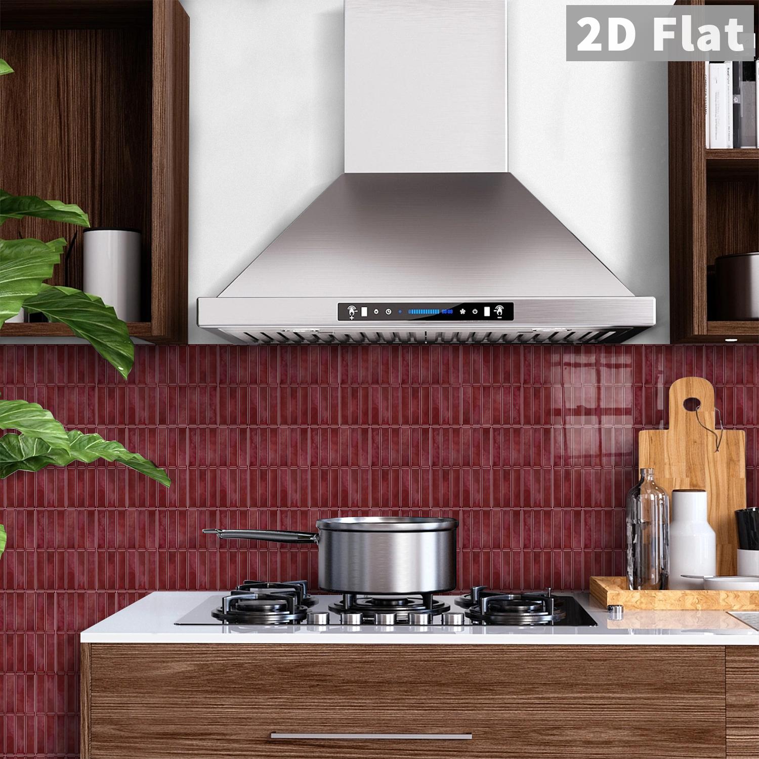 Home Bathroom Tiles Design - สติ๊กเกอร์ติดผนังลายกระเบื้องแบบมีกาวในตัว 14 ชิ้น ลายคลาสสิกลายทาง เหมาะสำหรับห้องครัว ห้องน้ำ