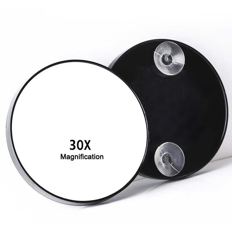 Shaving Mirror Suction - 30x กระจกขยายพร้อมถ้วยดูด Blackhead แว่นขยายขนาดกะทัดรัดลบสิวรูขุมขนเครื่องมือห้องน้ําแต่งหน้ากระจก