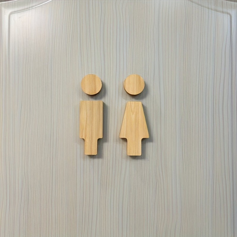 Home Creation Bathroom - ป้ายห้องน้ําไม้ 2 ชิ้นสําหรับประตูห้องน้ําชายและหญิงเหมาะสําหรับบ้านและสํานักงานอุปกรณ์ห้องน้ํา