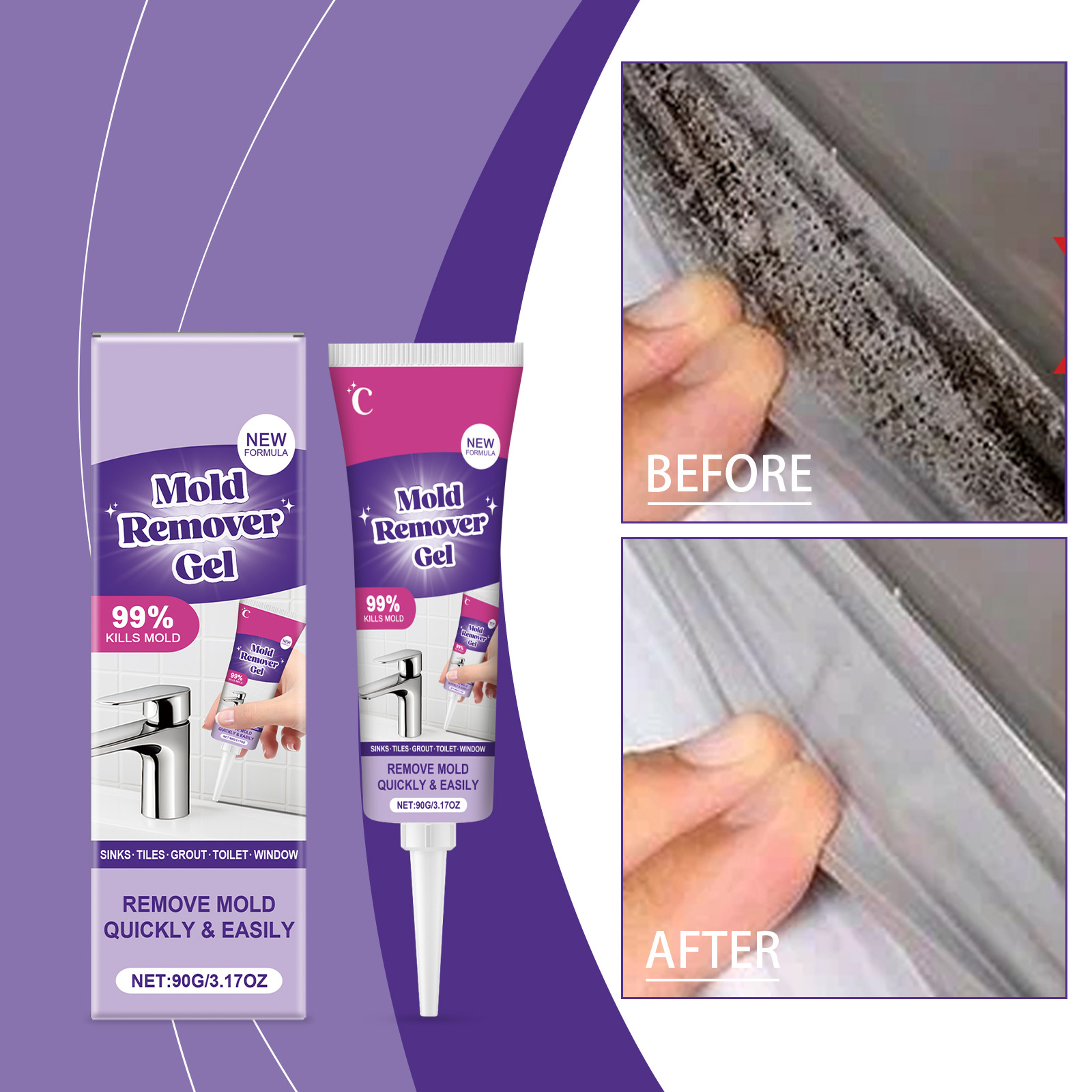 Home Bathroom Cleaning Solution - เจลทำความสะอาดในครัวเรือนที่ทรงพลังสำหรับกระเบื้องผนัง ยาซีลยาแนว ห้องน้ำ อ่างล้างจานในครัว ทำความสะอาด ขจัดคราบ