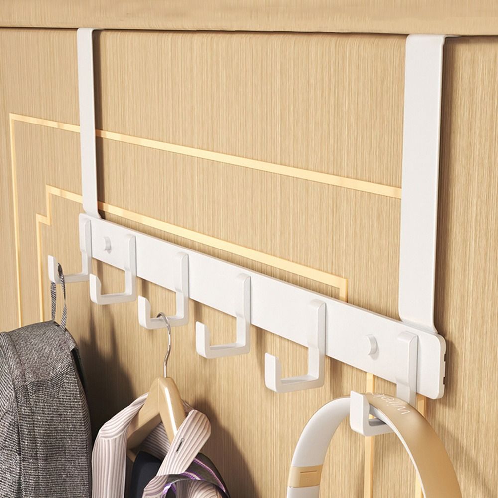 Home Creation Bathroom - ตะขอเหนือประตู 6 ตะขอเสื้อผ้าหมวกผ้าเช็ดตัวแขวนห้องน้ําOrganizer Rackประตูแขวนผู้ถืออุปกรณ์ครัวหน้าแรก
