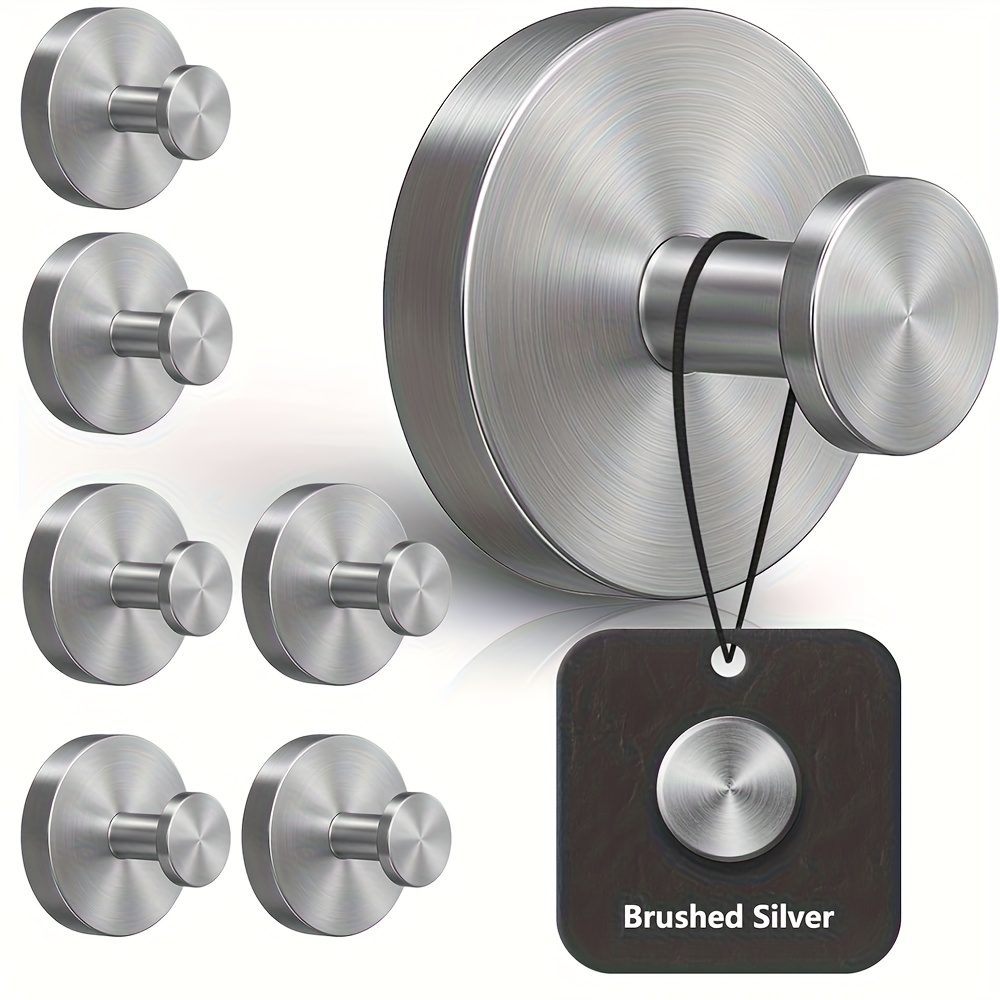 Towel Bar Stainless - ตะขอแขวนสแตนเลสแบบสุญญากาศ 6/1 ชิ้น ไม่ต้องเจาะผนัง สำหรับแขวนผ้าเช็ดตัว ห้องน้ำ