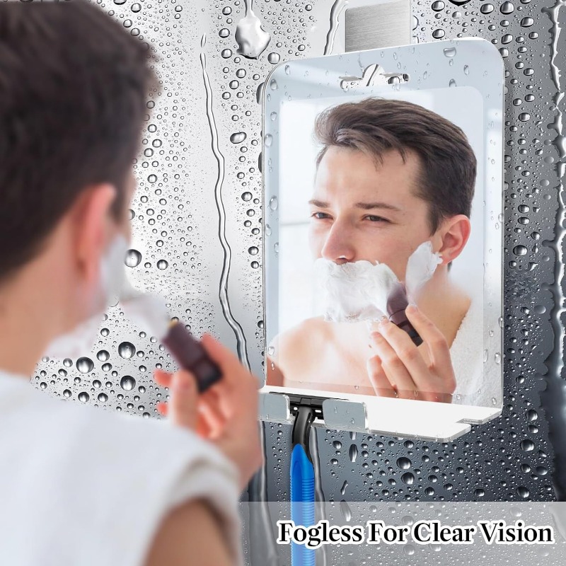 Shaving Mirror Suction - 30x20 ซม.ขนาดใหญ่อะคริลิค Anti FOG กระจกห้องน้ําเครื่องมืออาบน้ําโกนหนวด Washroom