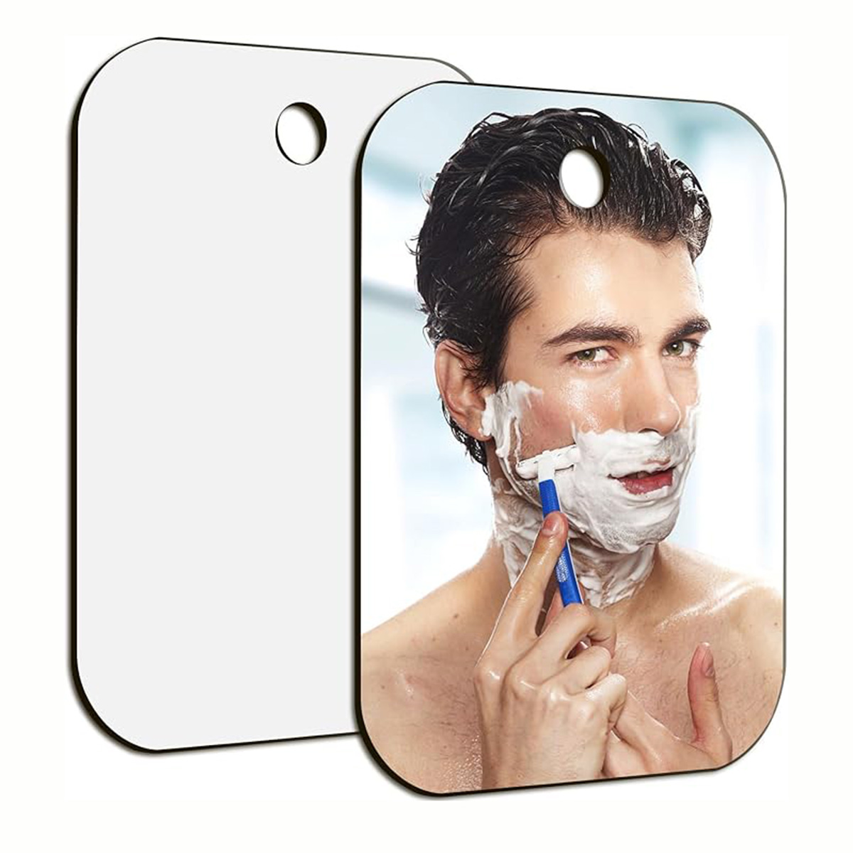 Shaving Mirror Suction - กระจกอะคริลิคพร้อมที่ยึดติดผนัง กระจกอาบน้ำสำหรับผู้ชายโกนหนวด ผู้หญิงแต่งหน้า อุปกรณ์ห้องน้ำพกพาสำหรับการเดินทาง
