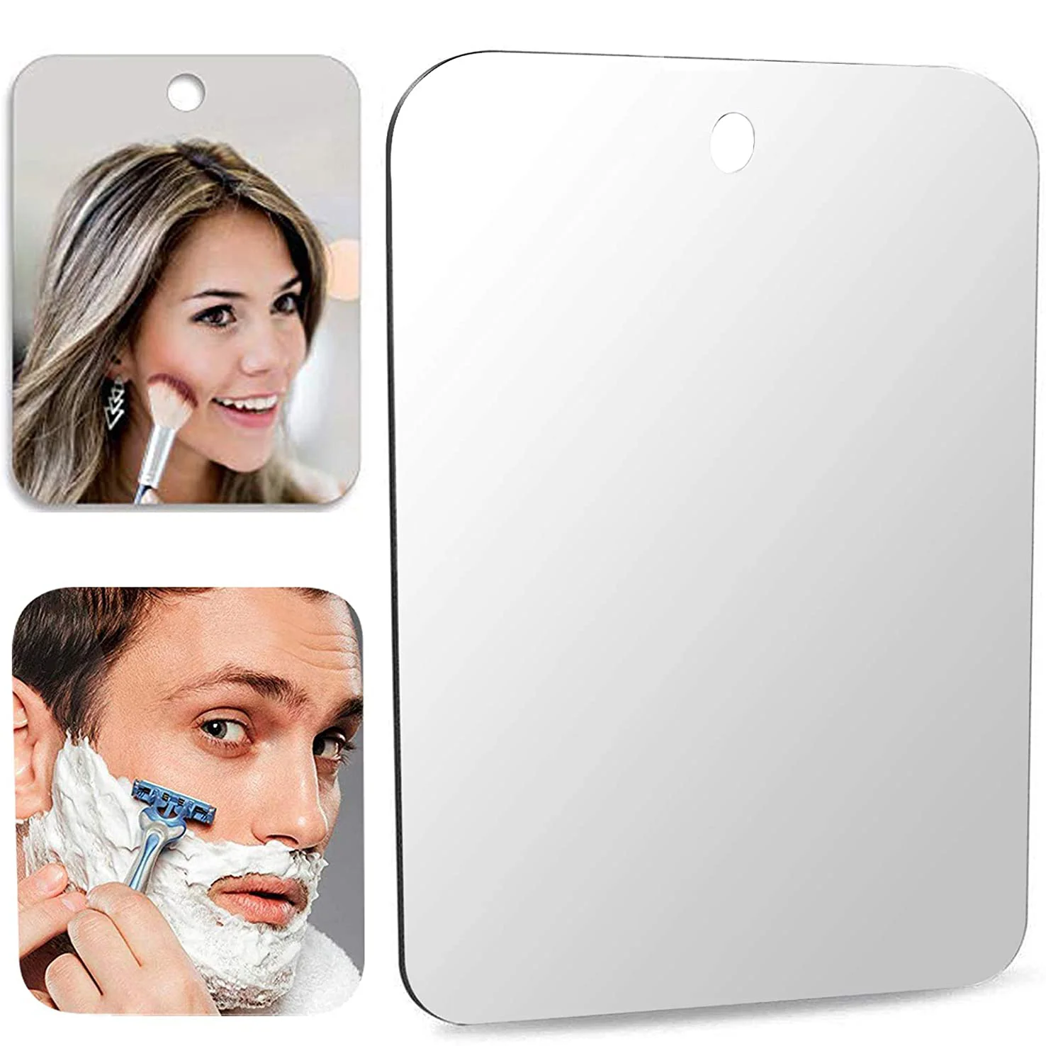 Shaving Mirror Suction - กระจกอะคริลิคติดผนังดูดสำหรับเดินทางกระจกโกนหนวดแบบพกพาไม่แตกหักสำหรับผู้ชายที่โกนหนวดผู้หญิงอุปกรณ์แต่งหน้าในห้องน้ำ