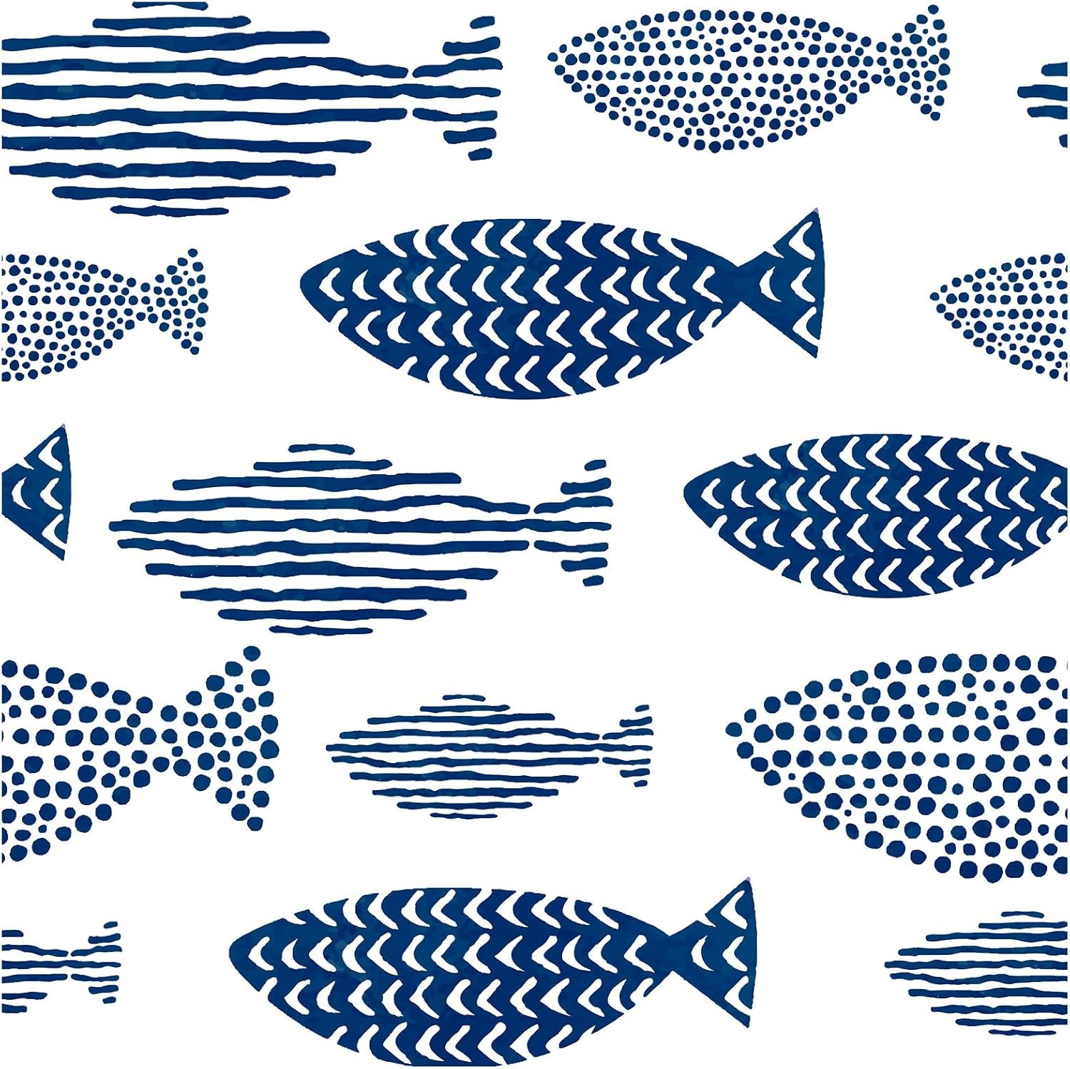 Home Bathroom Wallpaper - Peel and Stick วอลล์เปเปอร์บทคัดย่อ Underwater WorldFish