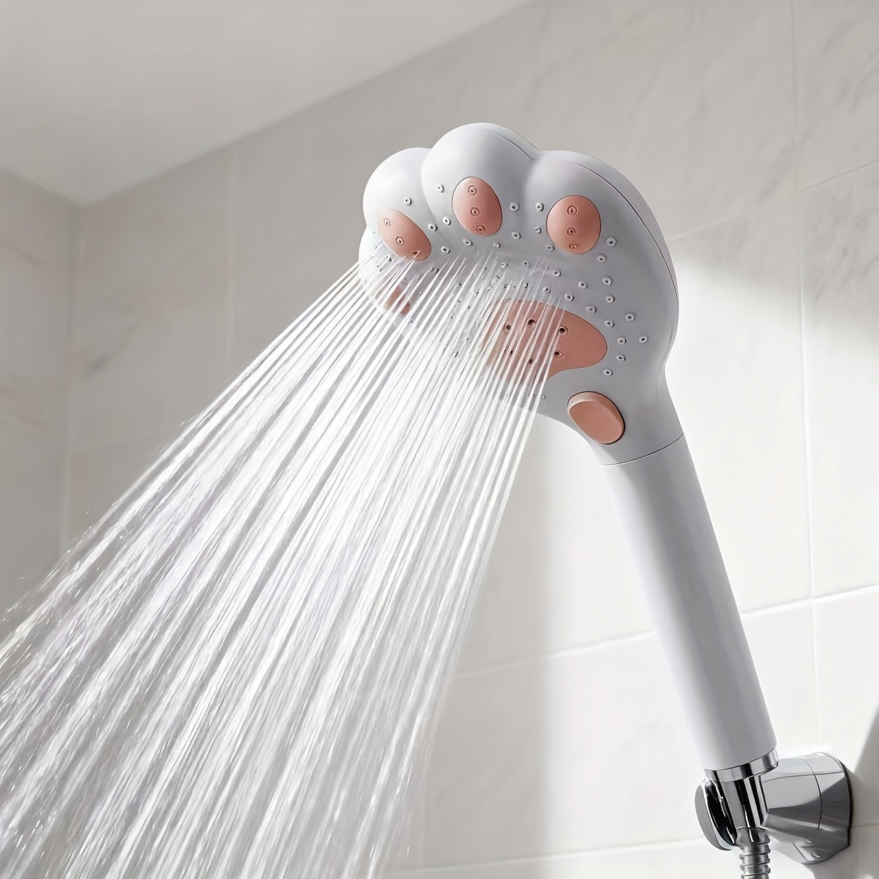 Home Bathroom Taps - ฝักบัวแรงดันสูง ลายอุ้งเท้าแมวน่ารัก ปรับได้ 3 โหมด ประหยัดน้ำ
