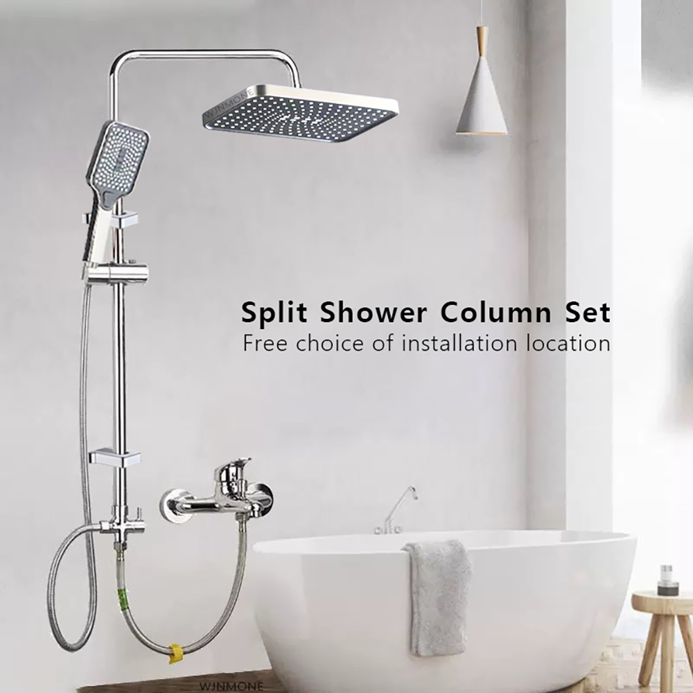 Home Bathroom Taps - แยกชุดคอลัมน์ห้องน้ําก๊อกน้ําเดี่ยวเย็น Water TAP ระบบอ่างอาบน้ําก๊อกน้ําหัวฝักบัวอุปกรณ์เสริมอะแดปเตอร์ ชุดท่อฝักบัวสแตนเลสวาล์วแปลง T-ADAPTER