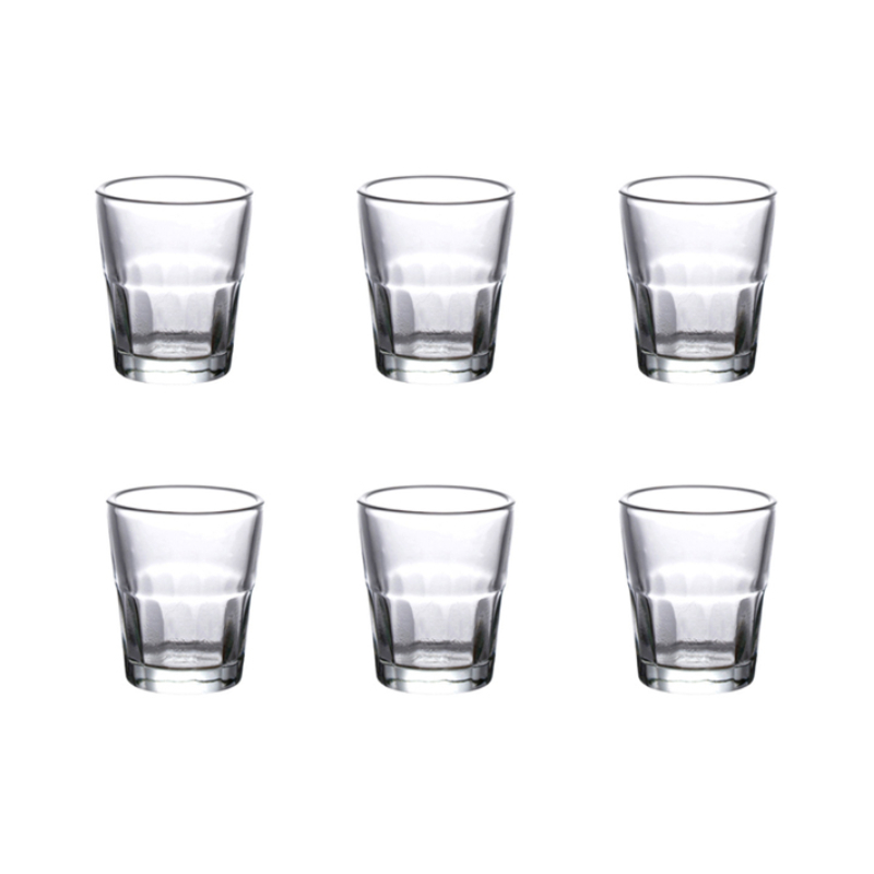 Yamazaki Home Bathroom Storage - 20ml หนาด้านล่างวอดก้าแก้วปาร์ตี้หรูหราแปดเหลี่ยมถ้วยโปร่งใส Drinkware 6 ชิ้นชุด Vintage