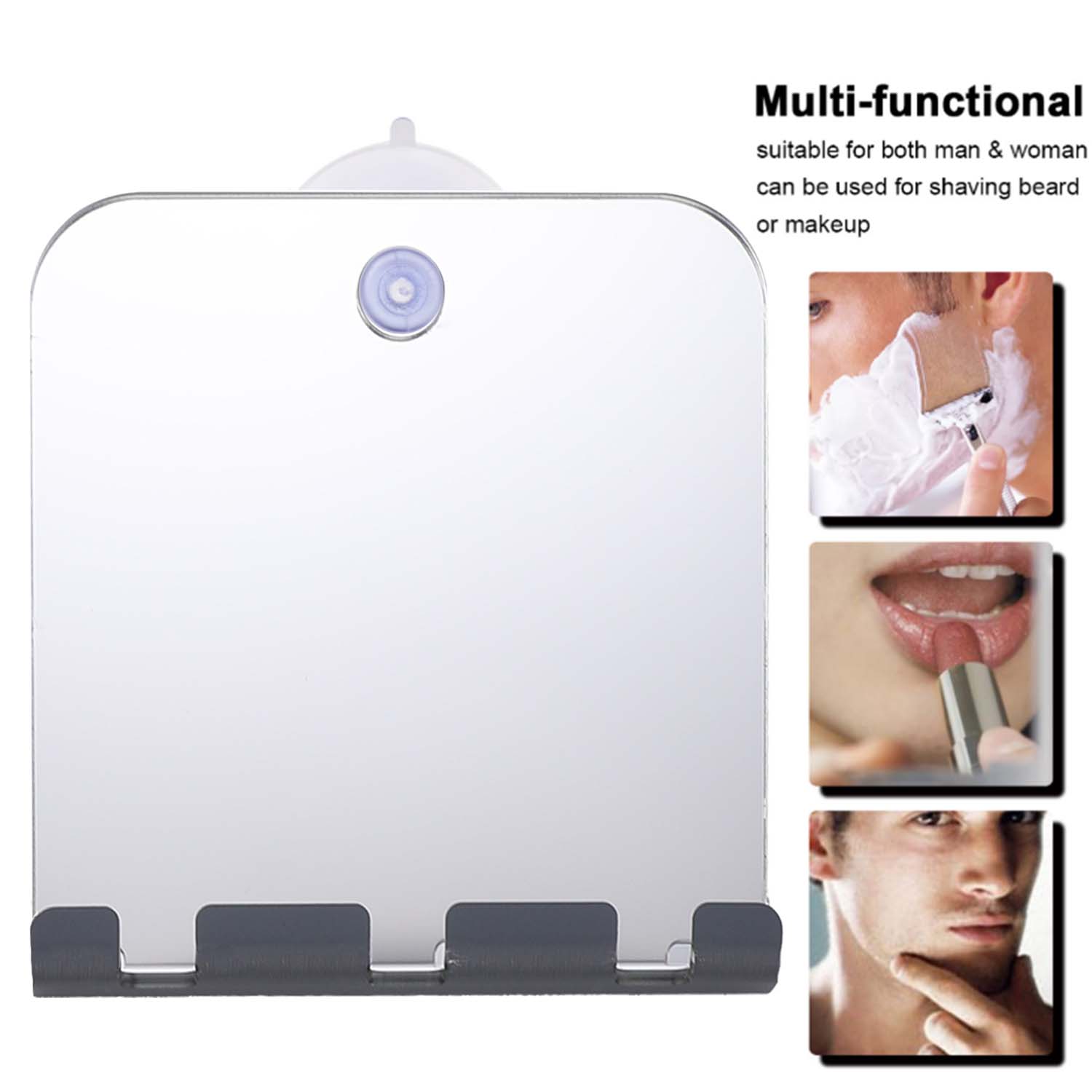 Shaving Mirror Suction - กระจกอาบน้ำสำหรับการโกนหนวดกระจกดูดติดผนังห้องน้ำไม่มีหมอกไม่แตกสำหรับเดินทาง