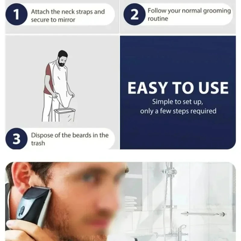 ผ้าคลุมตัดผมชายแบบติดผนัง 1-4  - Shaving Mirror Suction บทวิจารณ์และราคา