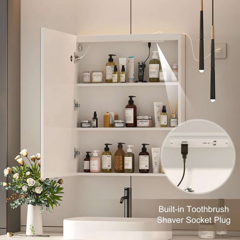 ตู้ยาขนาด 24x30 นิ้ว พร้อมไฟส่ - Home Outlet Bathroom Mirrors บทวิจารณ์และราคา
