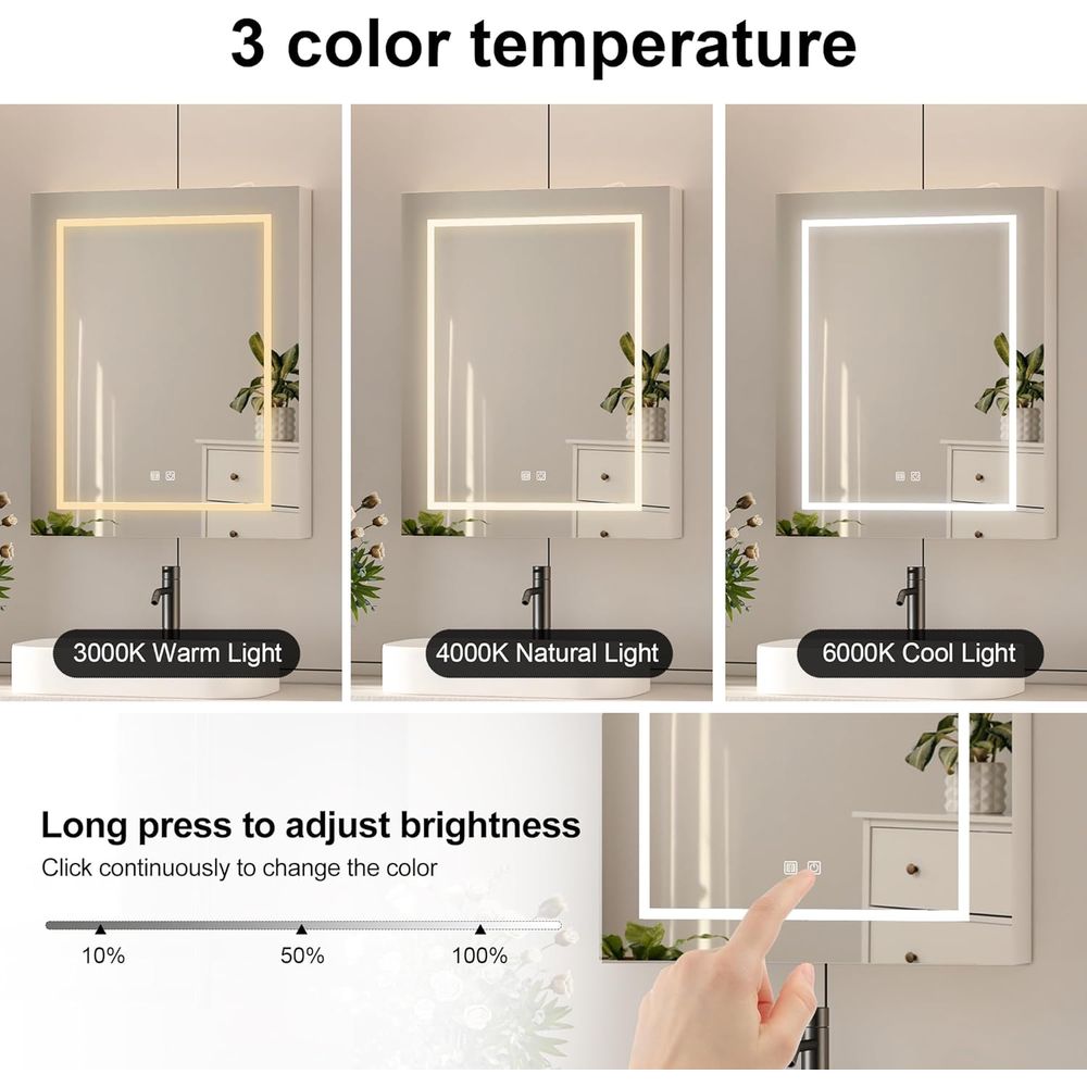 ตู้ยาขนาด 24x30 นิ้ว พร้อมไฟส่ - Home Outlet Bathroom Mirrors บทวิจารณ์และราคา