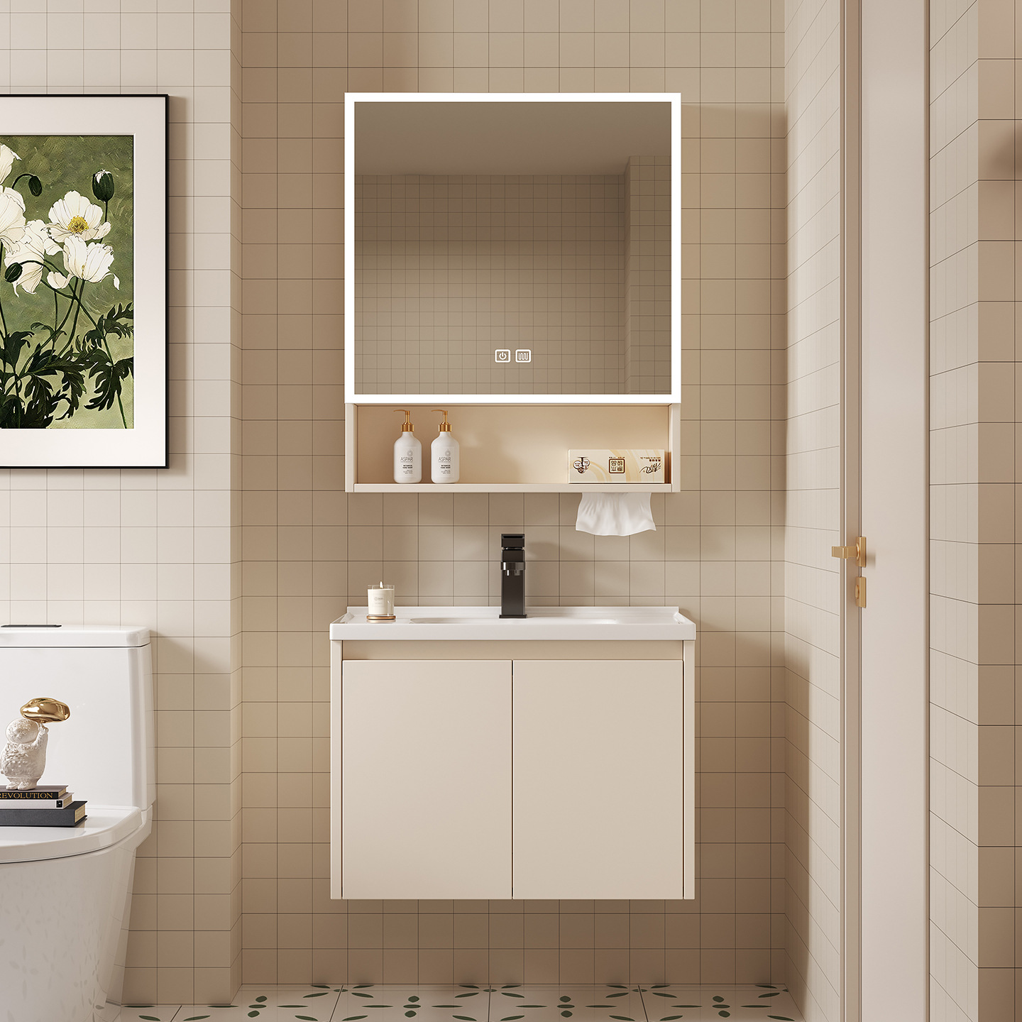ตู้กระจกอัจฉริยะสำหรับห้องน้ำ  - Home Bathroom Wallpaper บทวิจารณ์และราคา