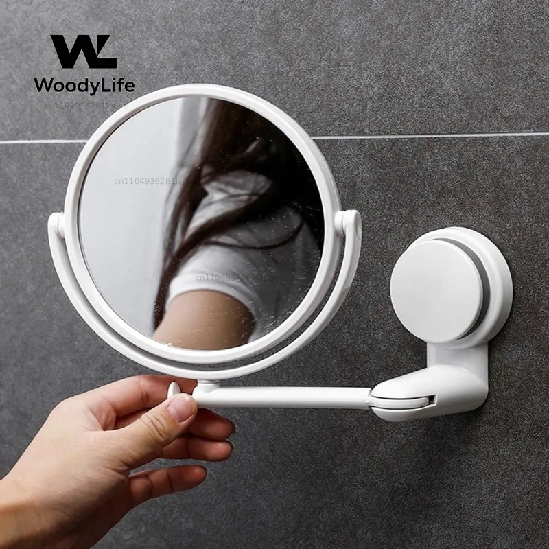 กระจกแต่งหน้าแบบพับได้ หมุนได้ - Shaving Mirror Suction บทวิจารณ์และราคา