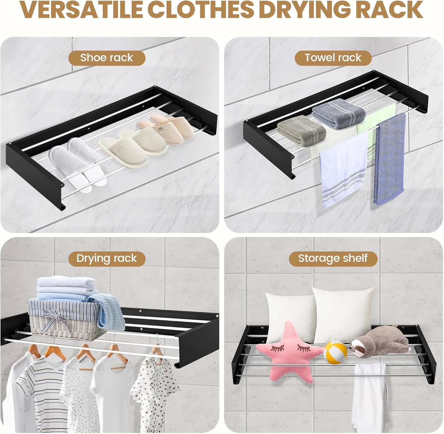 80 ซม.ติดผนังซักรีดDrying Rack - Towel Bar Stainless บทวิจารณ์และราคา