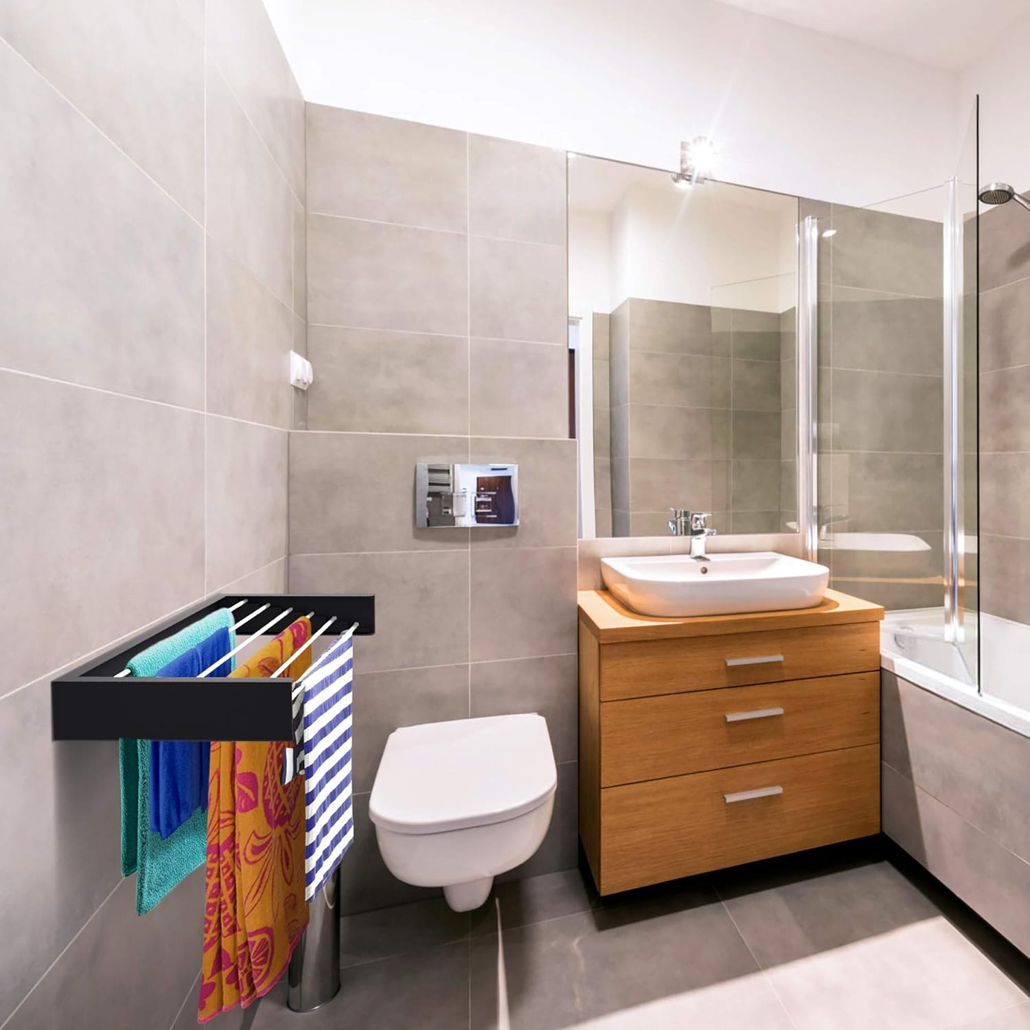 80 ซม.ติดผนังซักรีดDrying Rack - Towel Bar Stainless บทวิจารณ์และราคา