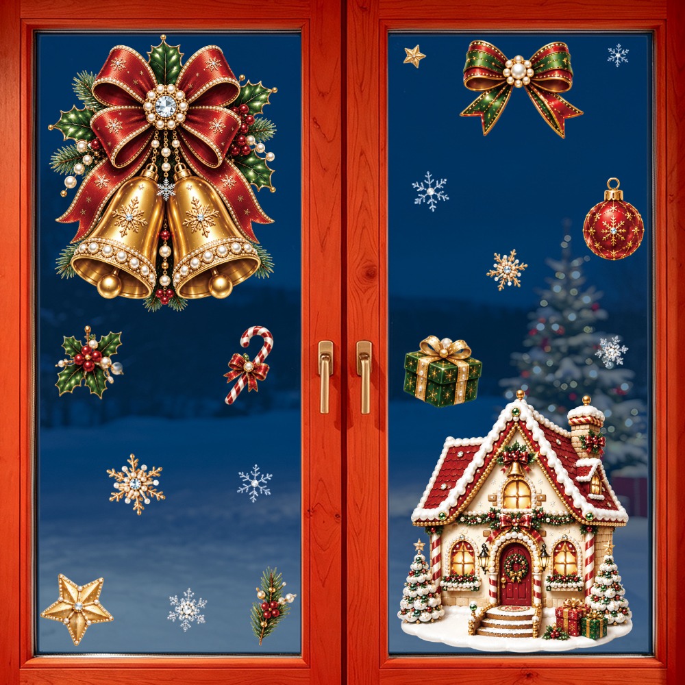 สติ๊กเกอร์ติดหน้าต่างคริสต์มาส - Home Bathroom Wallpaper บทวิจารณ์และราคา