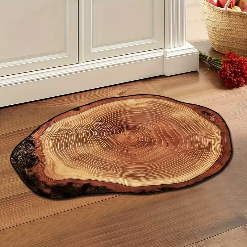 พรมเช็ดเท้าลายไม้เทียมสวยงาม 1 - Jet Home Bathroom Mats บทวิจารณ์และราคา