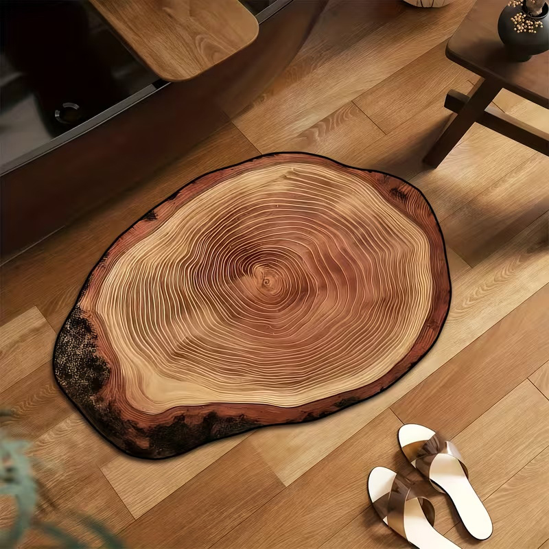 พรมเช็ดเท้าลายไม้เทียมสวยงาม 1 - Jet Home Bathroom Mats บทวิจารณ์และราคา