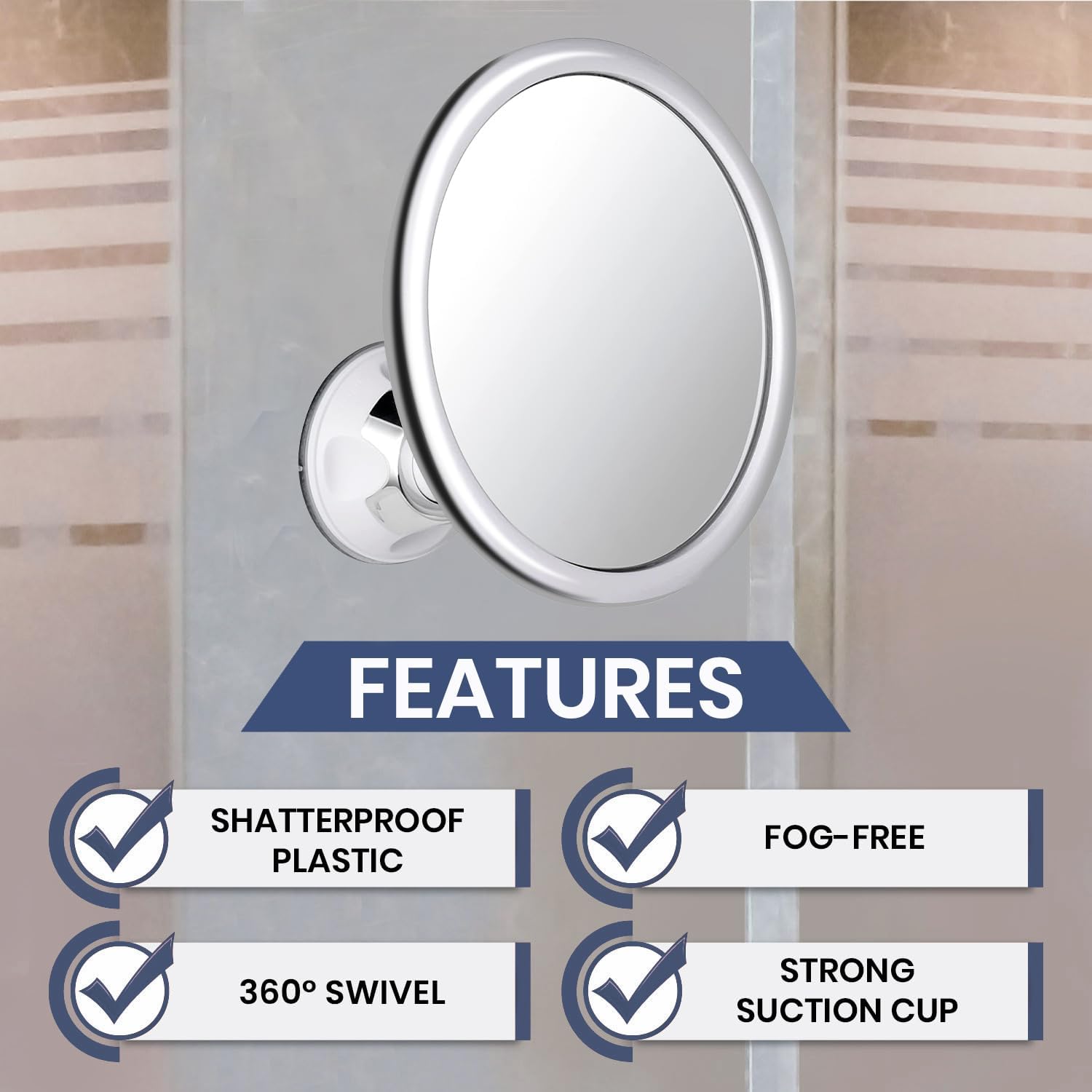 กระจกแต่งหน้าแบบกันฝ้าพร้อมจุก - Shaving Mirror Suction บทวิจารณ์และราคา