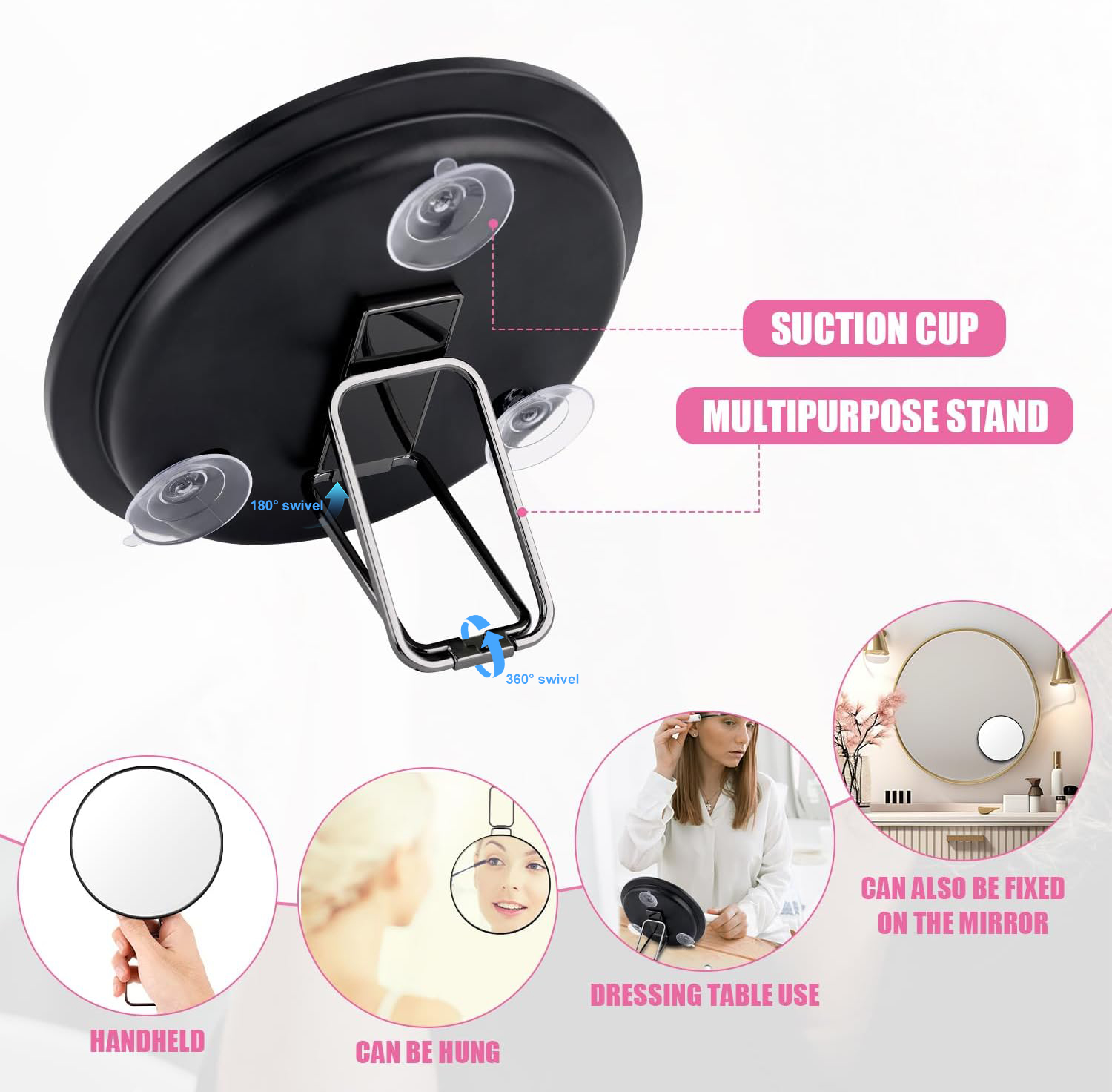 กระจกแต่งหน้าพกพาขนาด 6 นิ้ว พ - Shaving Mirror Suction บทวิจารณ์และราคา