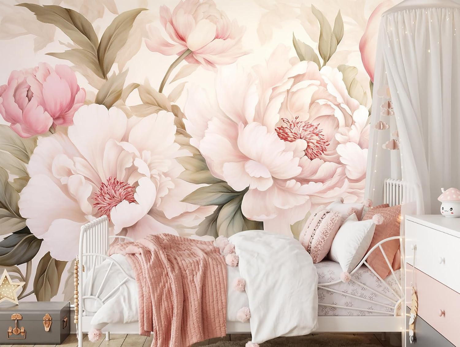 วอลเปเปอร์ลายดอกโบตั๋นสุดหรู ช - Home Bathroom Wallpaper บทวิจารณ์และราคา