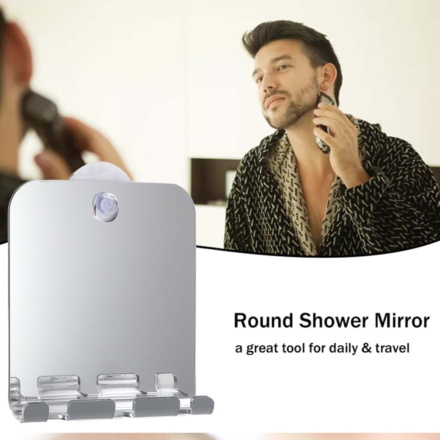 กระจกอาบน้ำสำหรับการโกนหนวดกระ - Shaving Mirror Suction บทวิจารณ์และราคา