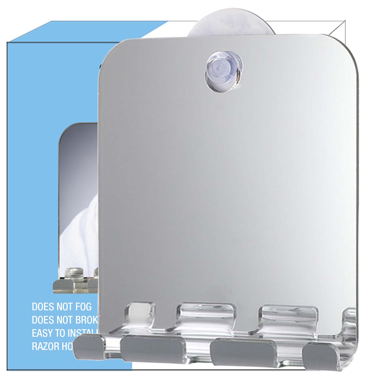 กระจกอาบน้ำสำหรับการโกนหนวดกระ - Shaving Mirror Suction บทวิจารณ์และราคา