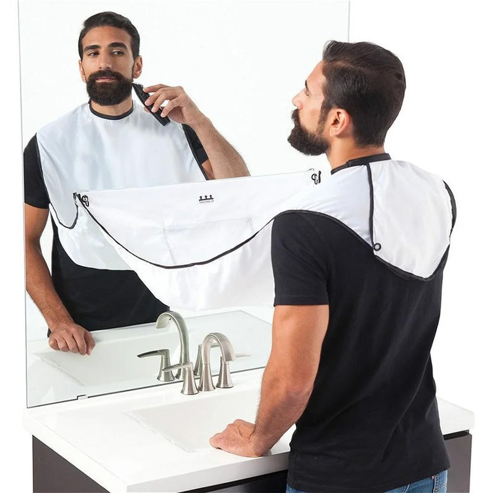 1PC Men Beardsโกนหนวดผ้ากันเปื - Shaving Mirror Suction บทวิจารณ์และราคา