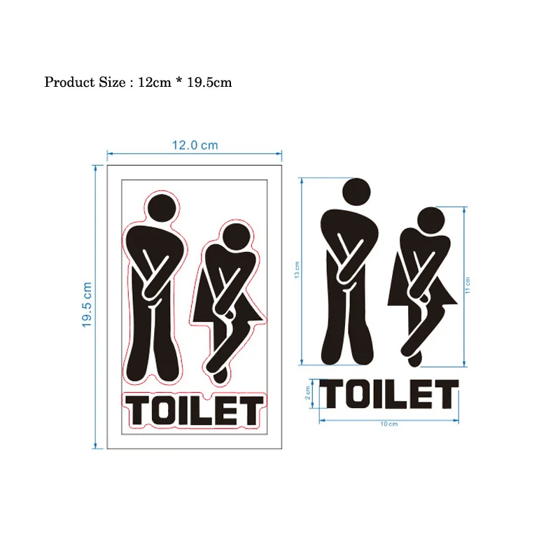 2 ชิ้นสร้างสรรค์ตลกผนังห้องน้ํ - Home Bathroom Wallpaper บทวิจารณ์และราคา